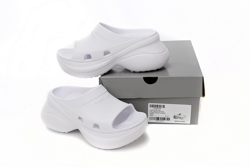 BALENCIAGA Pool Crocs White