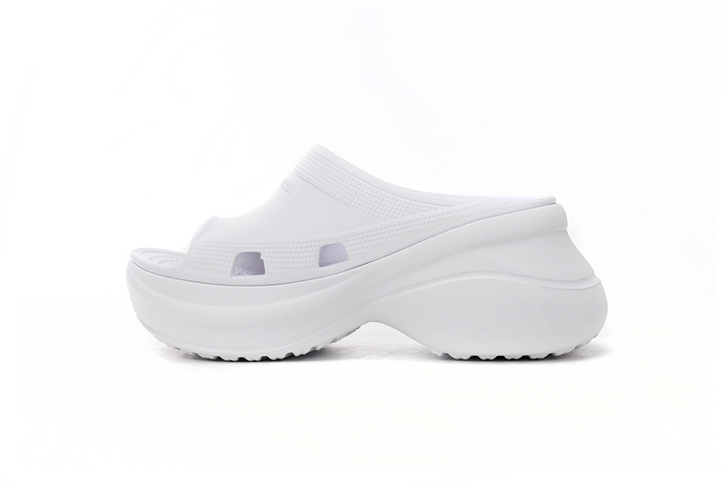 BALENCIAGA Pool Crocs White
