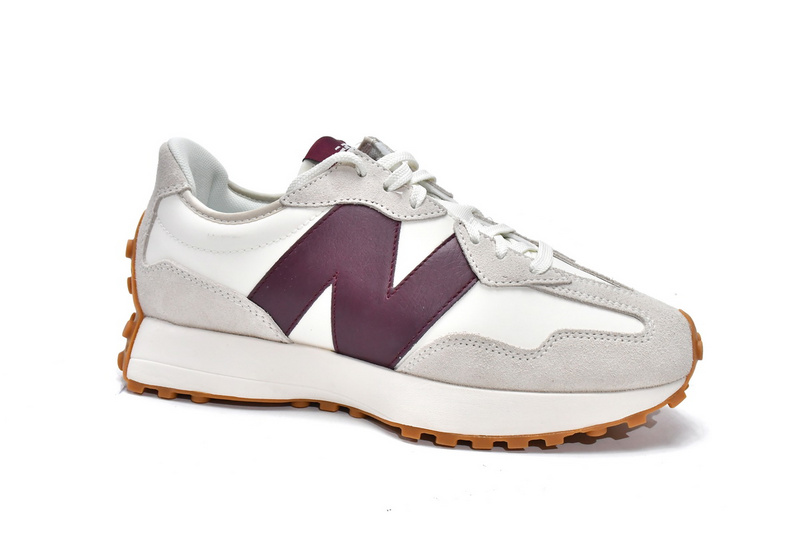 New Balance 327 White Dark Red
