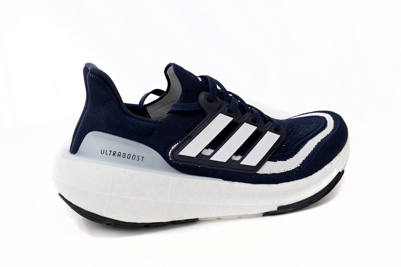 Adidas Ultra Boost 2023 LIGHT Black And White Blue and white bars