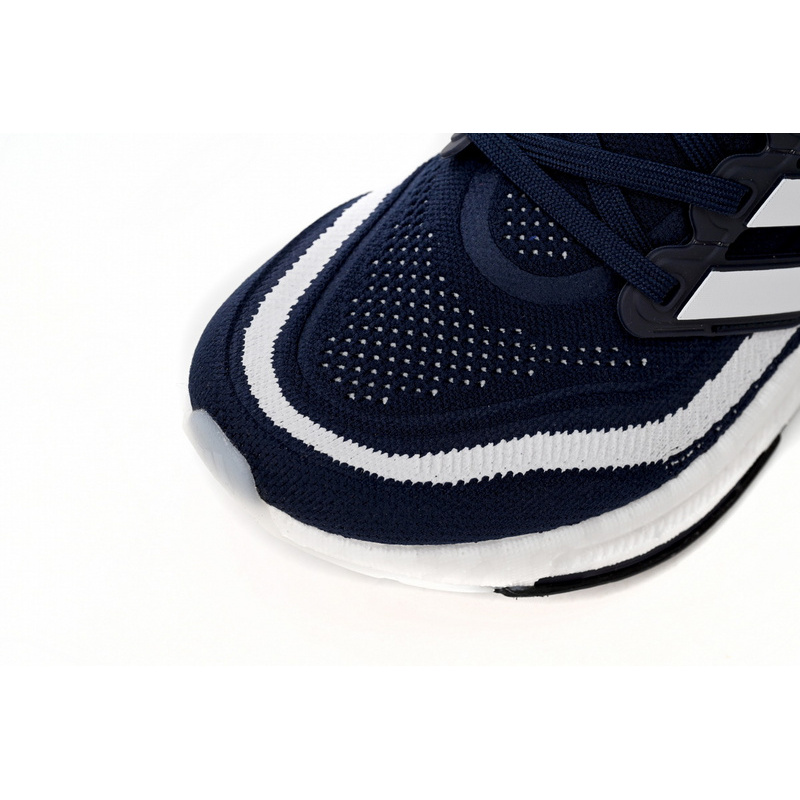 Adidas Ultra Boost 2023 LIGHT Black And White Blue and white bars