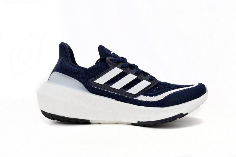 Adidas Ultra Boost 2023 LIGHT Black And White Blue and white bars