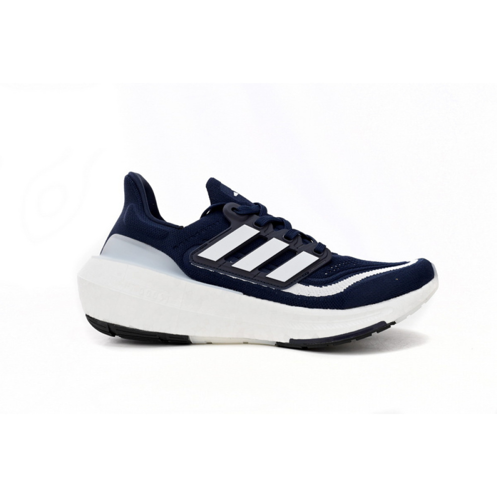 Adidas Ultra Boost 2023 LIGHT Black And White Blue and white bars