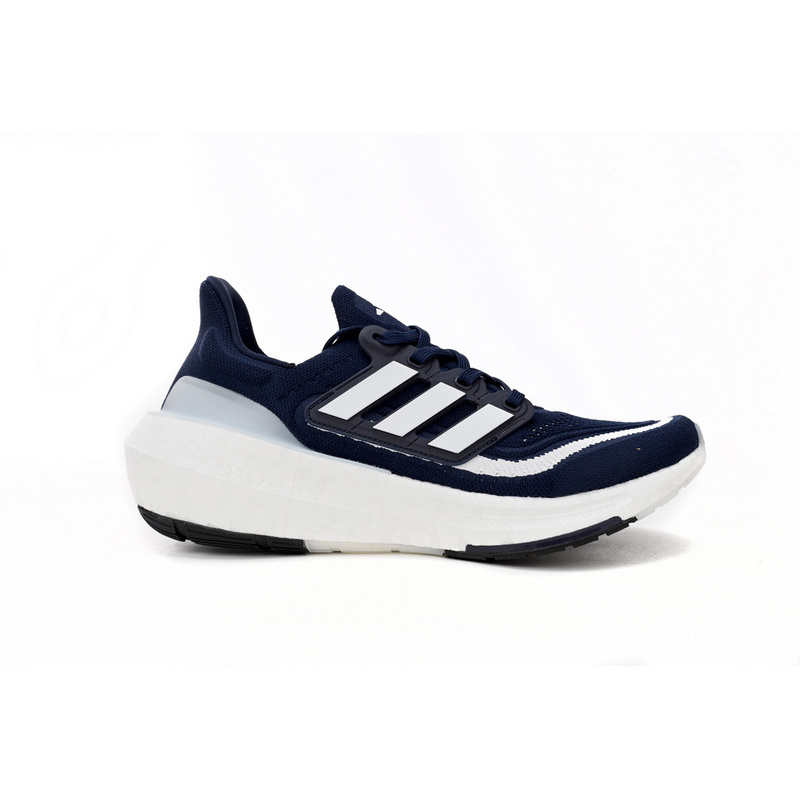 Adidas Ultra Boost 2023 LIGHT Black And White Blue and white bars