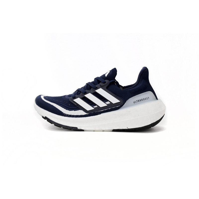 Adidas Ultra Boost 2023 LIGHT Black And White Blue and white bars