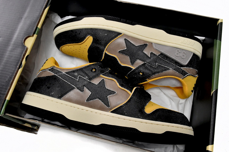 AP Bape Sk8 Sta Low Make old Black and Yellow