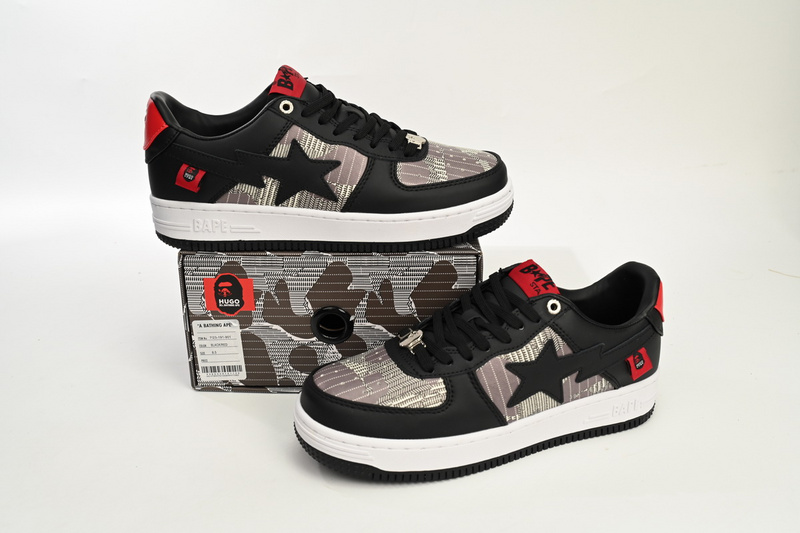 BP A Bathing Ape Bape Sta Low Black and Red Co Branding