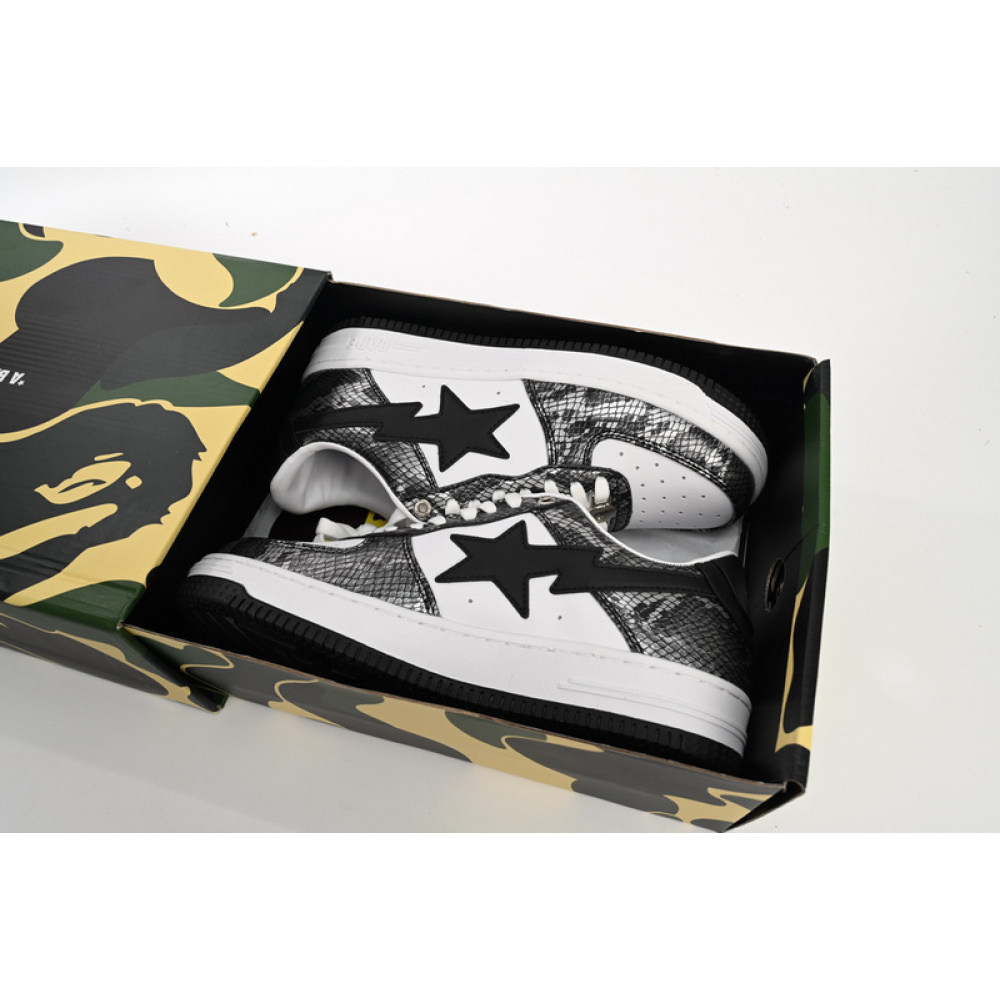 BP A Bathing Ape Bape Sta Low Black Black Snake Skin