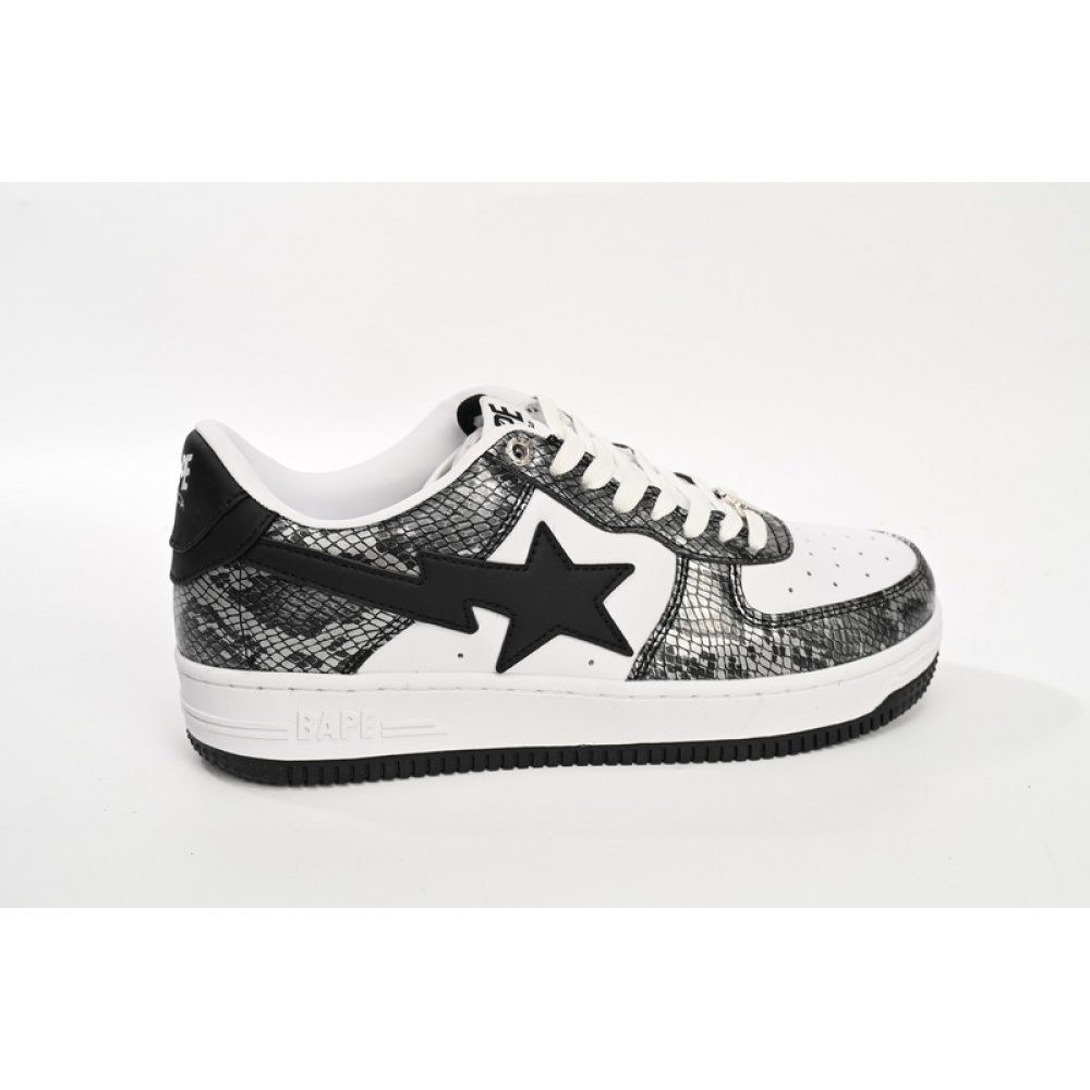 BP A Bathing Ape Bape Sta Low Black Black Snake Skin