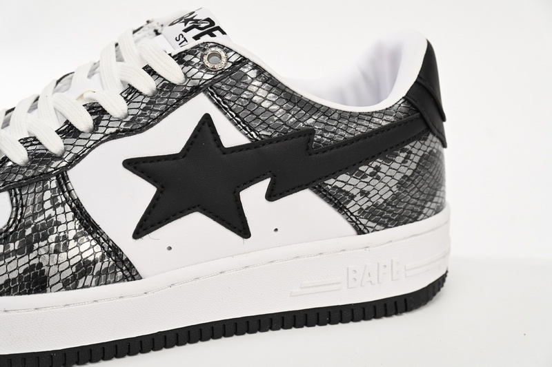 BP A Bathing Ape Bape Sta Low Black Black Snake Skin