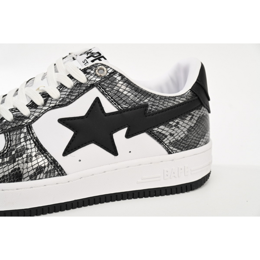 BP A Bathing Ape Bape Sta Low Black Black Snake Skin