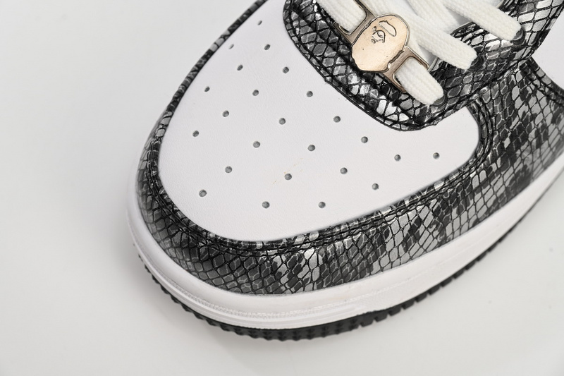 BP A Bathing Ape Bape Sta Low Black Black Snake Skin