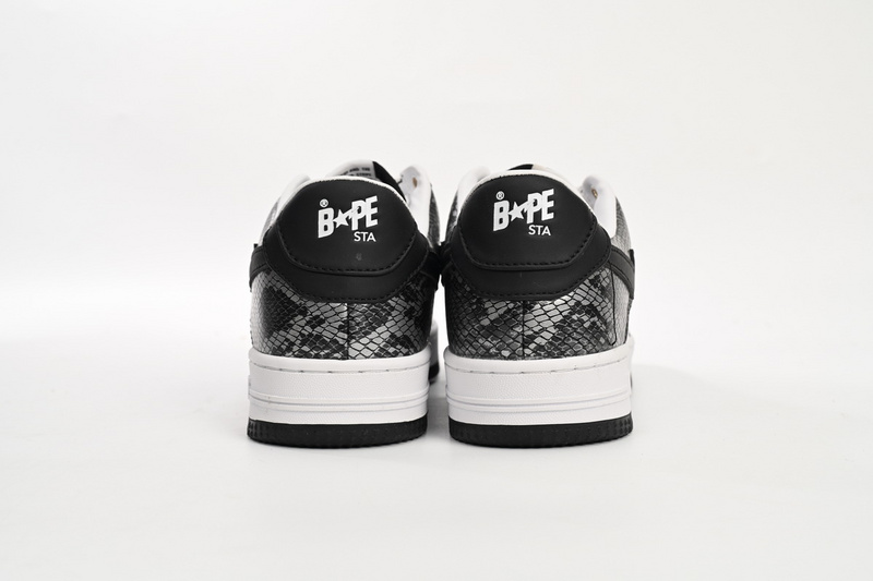 BP A Bathing Ape Bape Sta Low Black Black Snake Skin