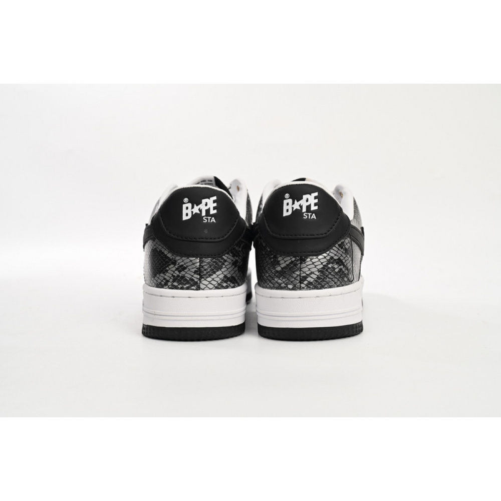 BP A Bathing Ape Bape Sta Low Black Black Snake Skin