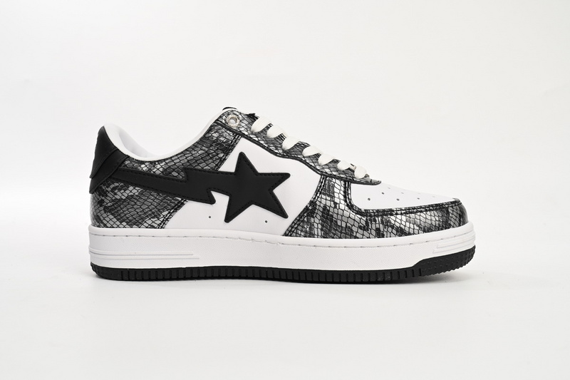 BP A Bathing Ape Bape Sta Low Black Black Snake Skin