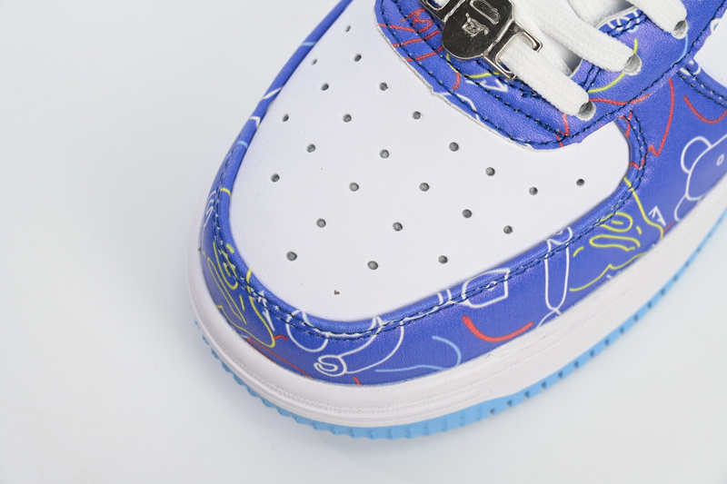 BP A Bathing Ape Bape Sta Low Black Blue Color Spray Painting