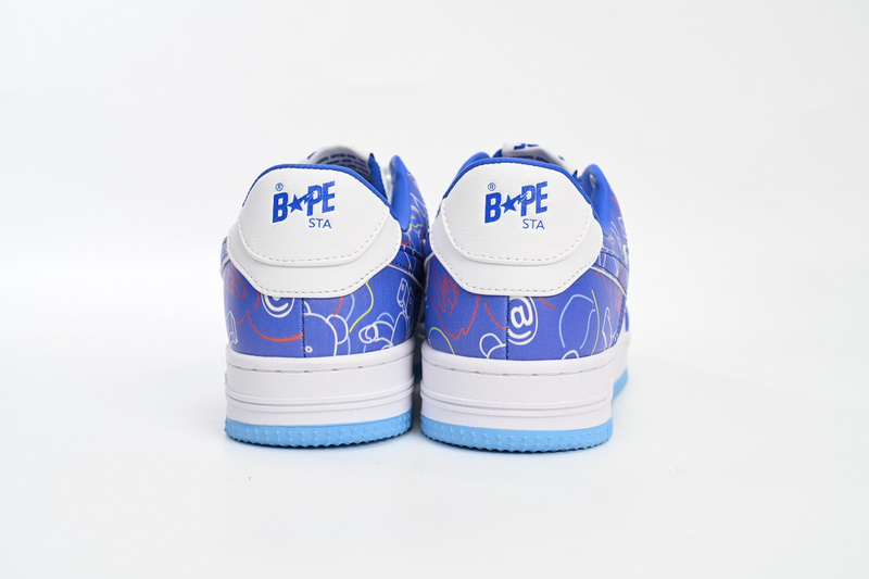 BP A Bathing Ape Bape Sta Low Black Blue Color Spray Painting