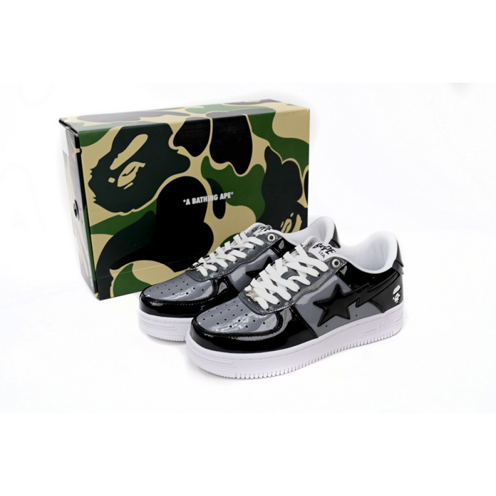 BP A Bathing Ape Bape Sta Low Black Grey Baolan