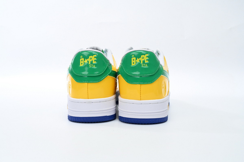 BP A Bathing Ape Bape Sta Low Black Yellow Green Orchid