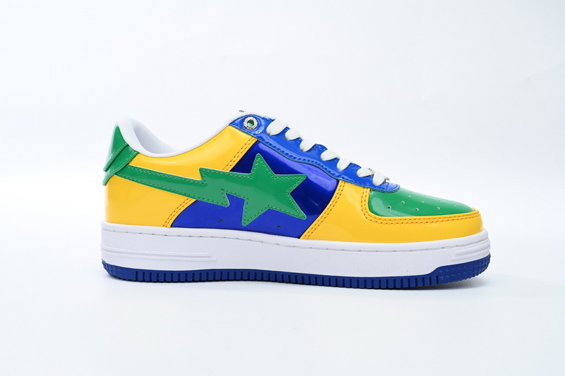 BP A Bathing Ape Bape Sta Low Black Yellow Green Orchid