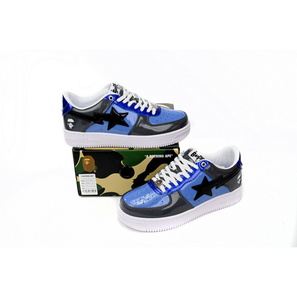 BP A Bathing Ape Bape Sta Low Lnk Blue Mirror Surface