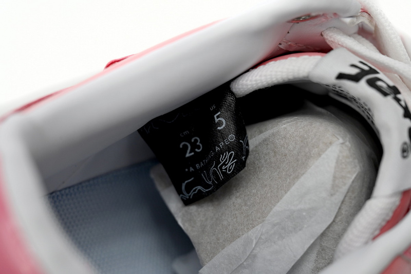 BP A Bathing Ape Bape Sta Low Pink Paint Leather