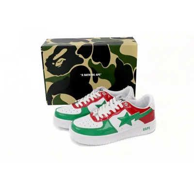 BP A Bathing Ape Bape Sta Low Red, white, and Green 02