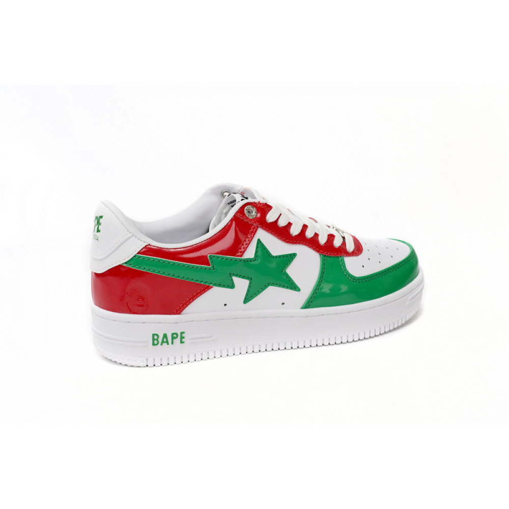 BP A Bathing Ape Bape Sta Low Red, white, and Green