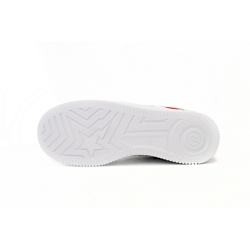 BP A Bathing Ape Bape Sta Low Red, white, and Green