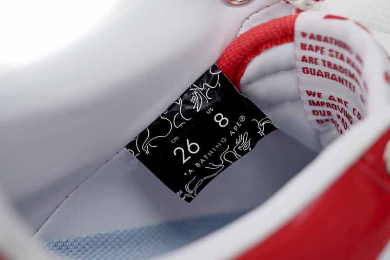 BP A Bathing Ape Bape Sta Low Red And White Mirror Surface