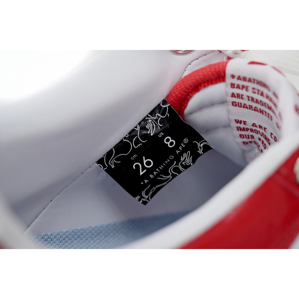 BP A Bathing Ape Bape Sta Low Red And White Mirror Surface