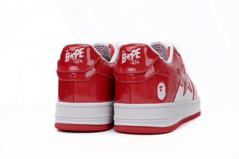 BP A Bathing Ape Bape Sta Low Red And White Mirror Surface