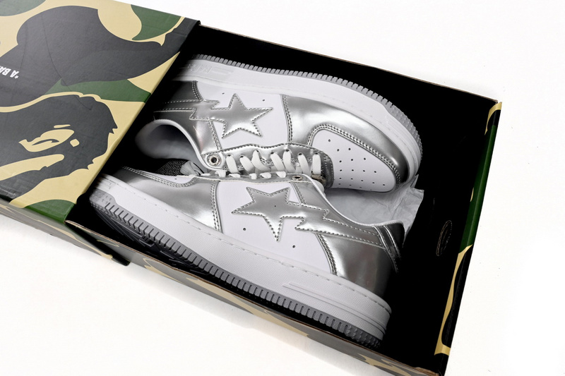 BP A Bathing Ape Bape Sta Low Silver