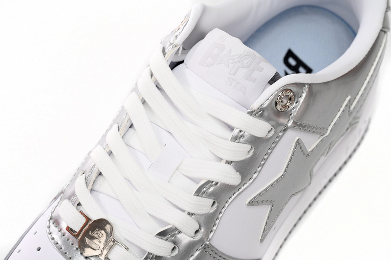 BP A Bathing Ape Bape Sta Low Silver