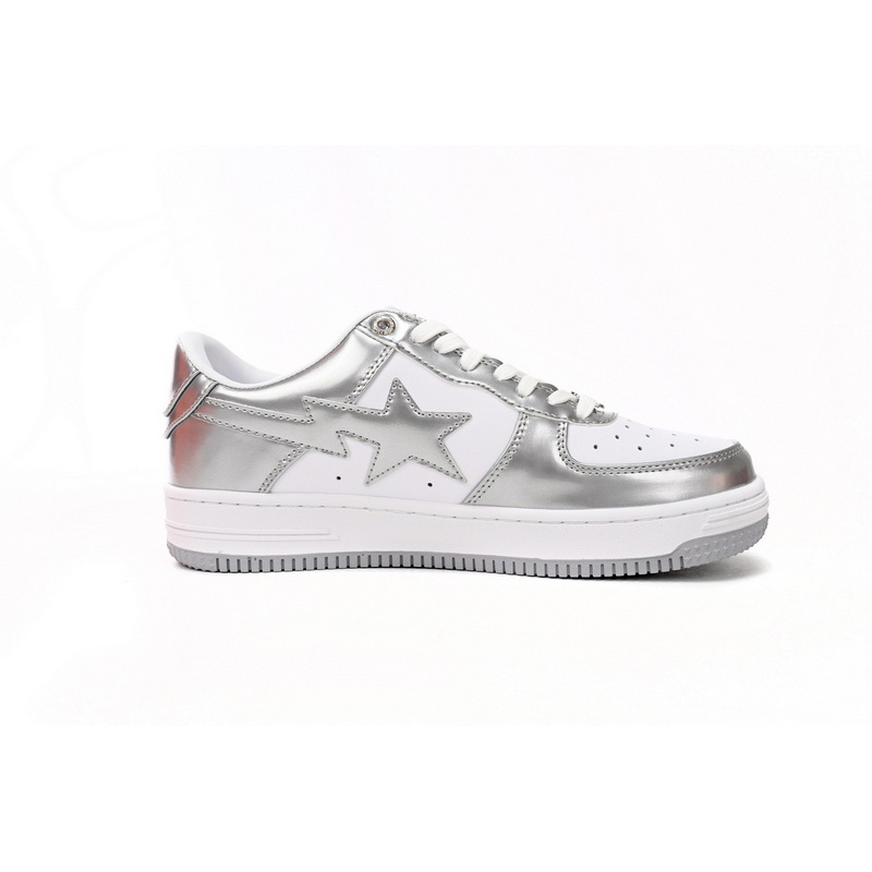 BP A Bathing Ape Bape Sta Low Silver