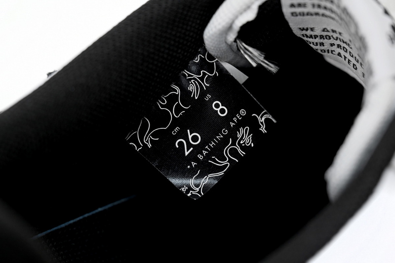 BP A Bathing Ape Bape Sta Low White And Black Tick