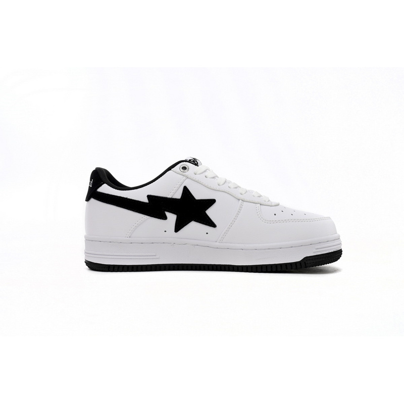 BP A Bathing Ape Bape Sta Low White And Black Tick
