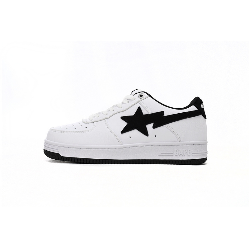 BP A Bathing Ape Bape Sta Low White And Black Tick