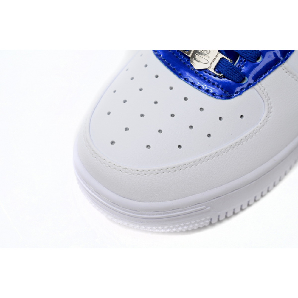 BP A Bathing Ape Bape Sta Low White and Blue Border