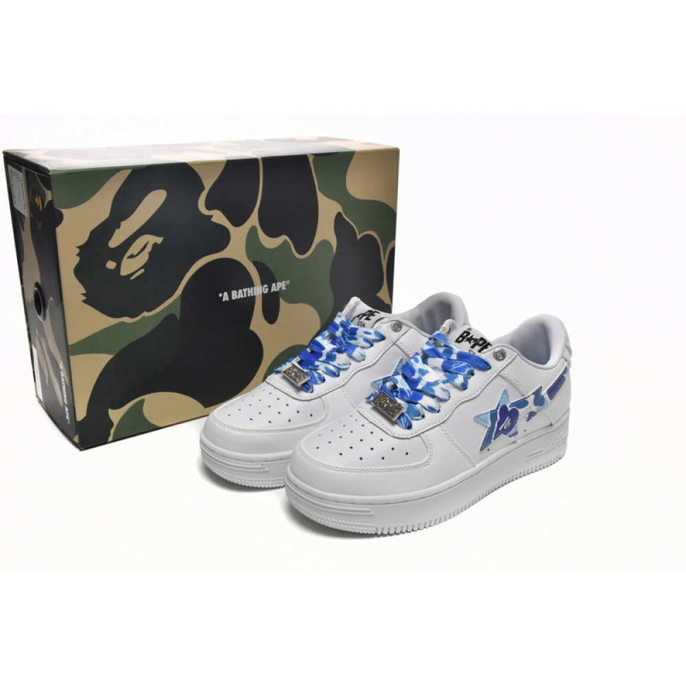 BP A Bathing Ape Bape Sta Low White Blue Camouflage