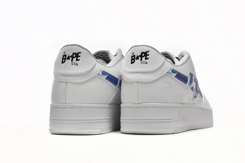 BP A Bathing Ape Bape Sta Low White Blue Camouflage