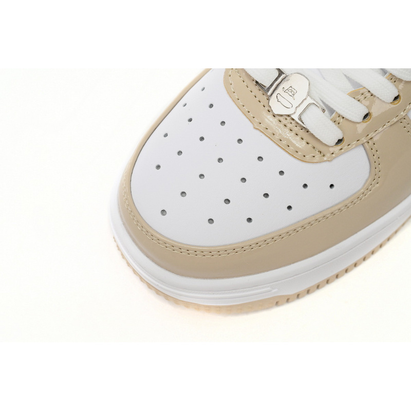 BP A Bathing Ape Bape Sta Low White Brown Mirror Surface
