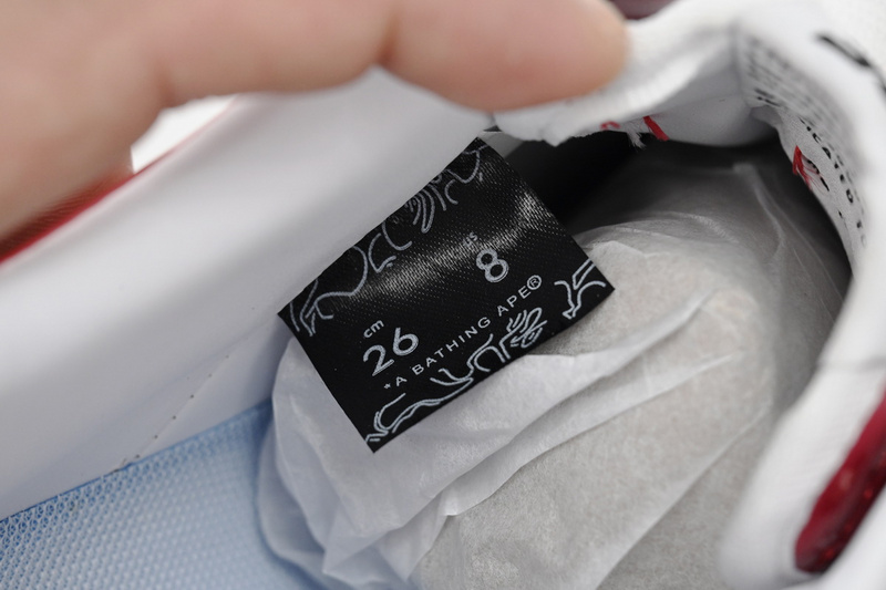 BP A Bathing Ape Bape Sta Low White Dark Red Mirror Surface