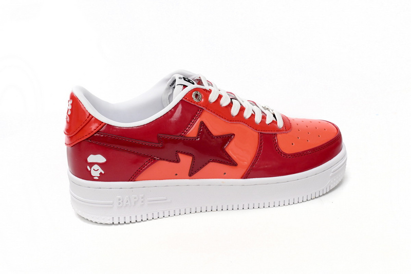 BP A Bathing Ape Bape Sta Low White Dark Red Mirror Surface