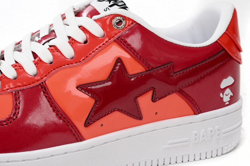 BP A Bathing Ape Bape Sta Low White Dark Red Mirror Surface