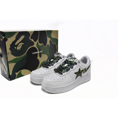 BP A Bathing Ape Bape Sta Low White Green Camouflage 02