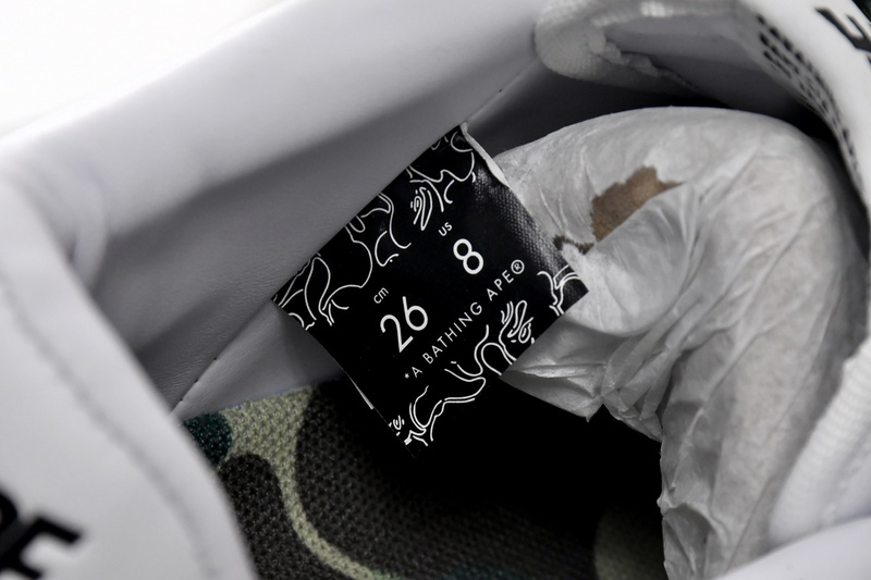 BP A Bathing Ape Bape Sta Low White Green Camouflage