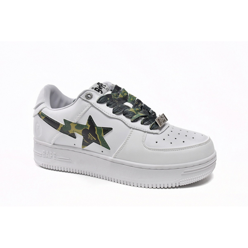 BP A Bathing Ape Bape Sta Low White Green Camouflage
