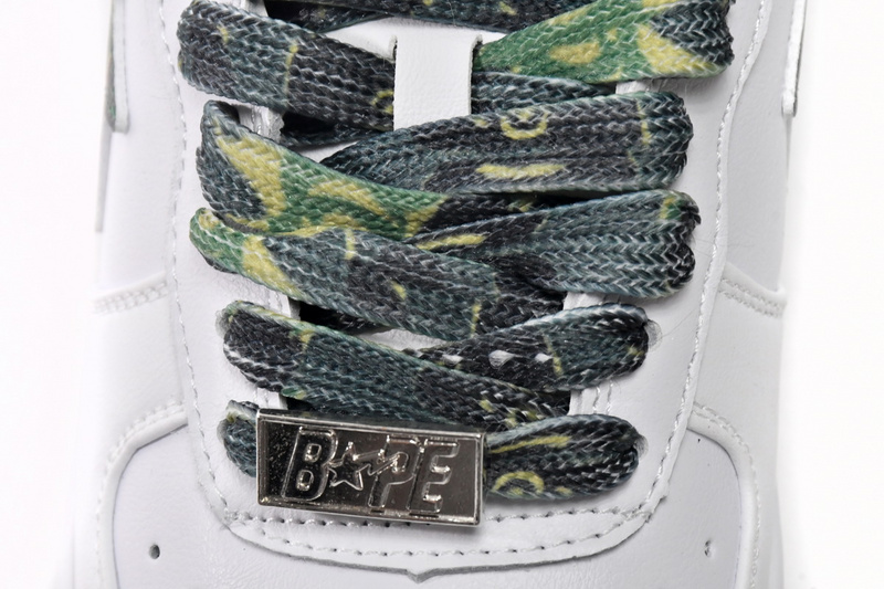 BP A Bathing Ape Bape Sta Low White Green Camouflage