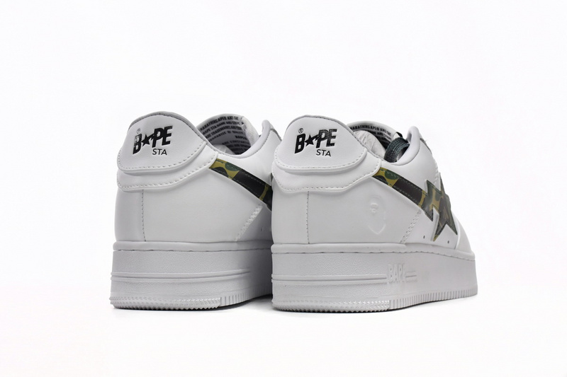 BP A Bathing Ape Bape Sta Low White Green Camouflage